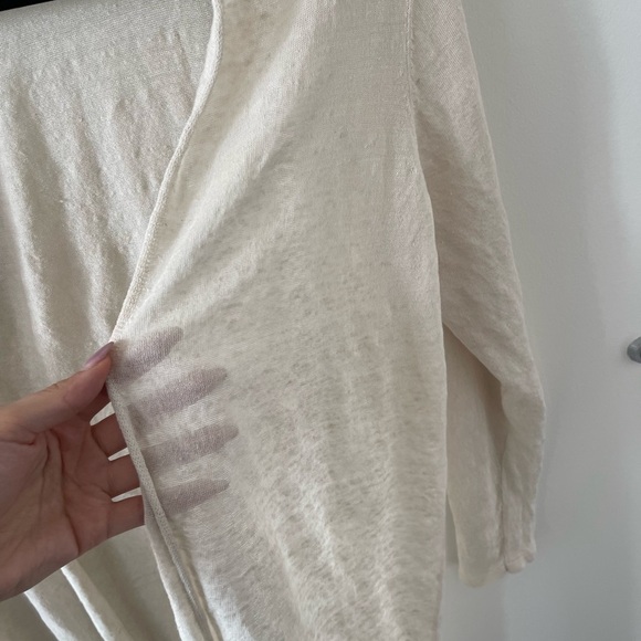 Eileen Fisher Tan Cardigan Sweater Linen - Picture 3 of 7